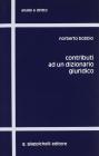 Contributi ad un dizionario giuridico