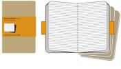 Moleskine large. Set 3 quadernetti a righe copertina kraft