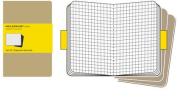 Moleskine large. Set 3 quadernetti a quadretti copertina kraft