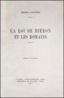La loi de Hi�ron et les romains (1914)