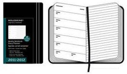 Moleskine 18 mesi - Weekly Notebook Diary - Pocket - Copertina rigida nera 2011-2012 Moleskine 18 mesi - Weekly Notebook Diary - Pocket - Copertina rigida nera 2011-2012